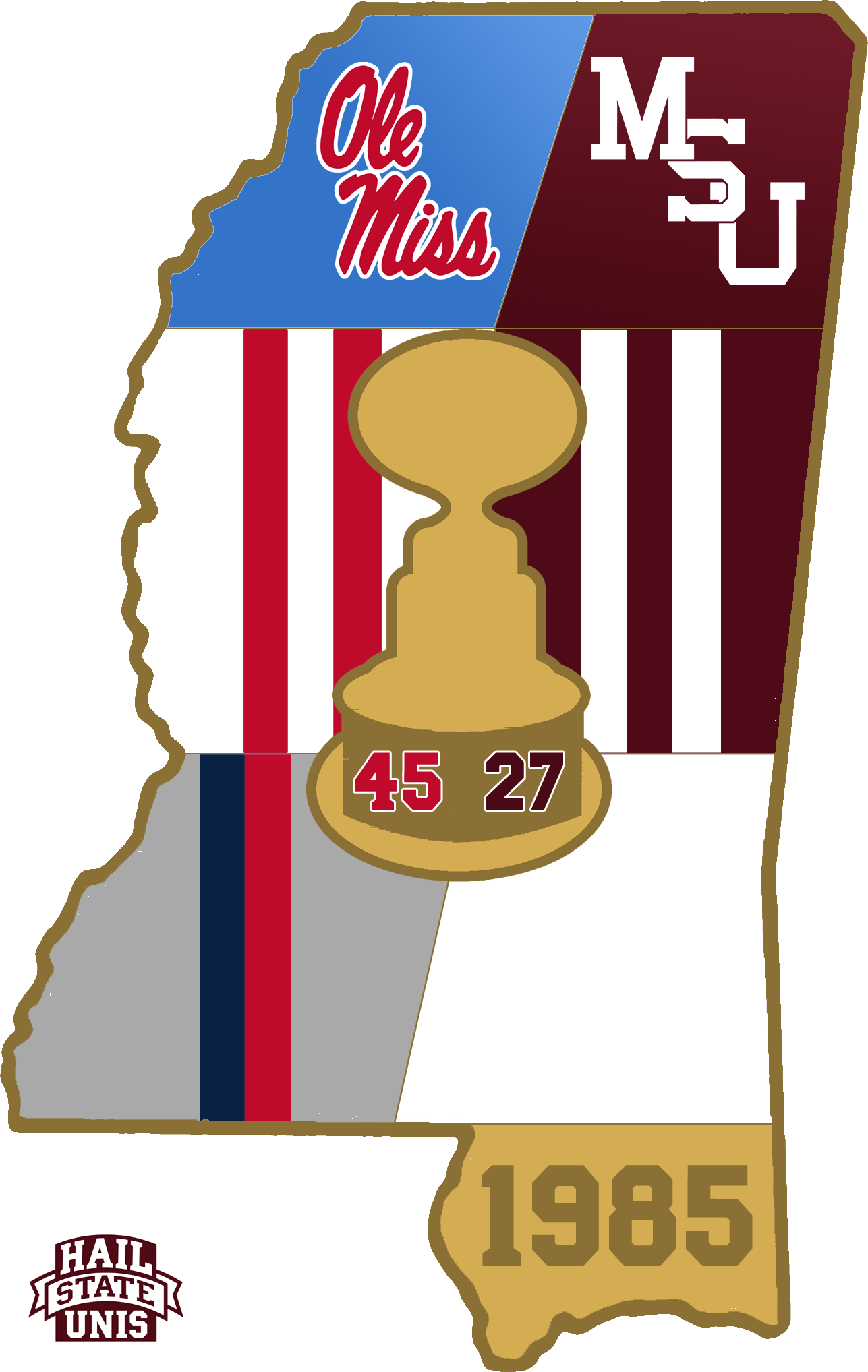 Picture - Ole Miss Egg Bowl 2018 (1287x2035), Png Download