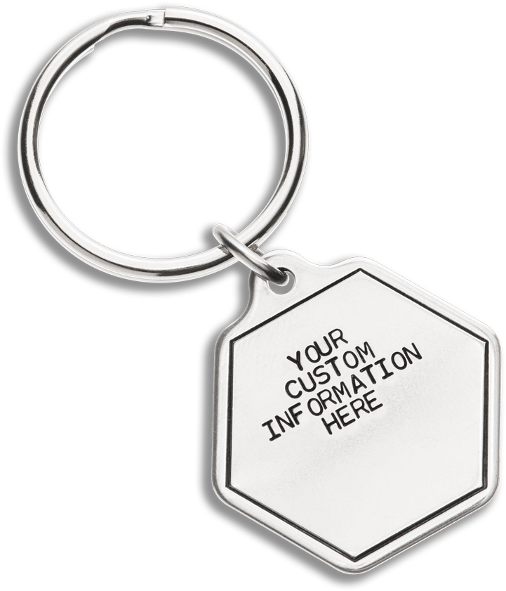 Large Hexagon Shape Id Key Tag - Keychain (1200x927), Png Download