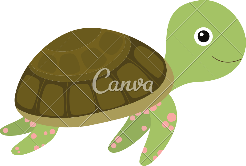 Cartoon Sea Turtle Cute - Canva (800x539), Png Download