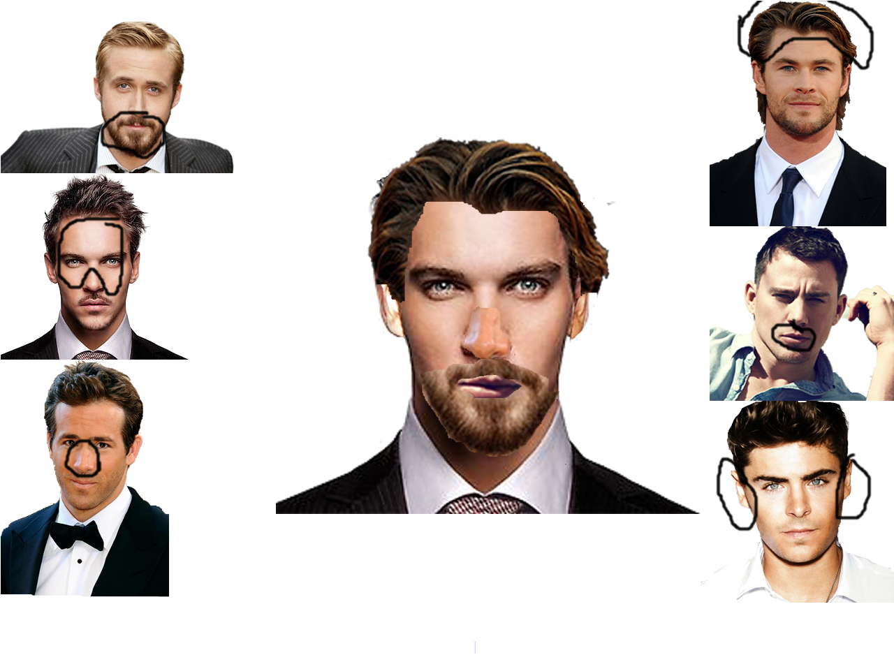 Beard From Ryan Gosling, Hair From Chris Hemsworth, (1280x1024), Png Download