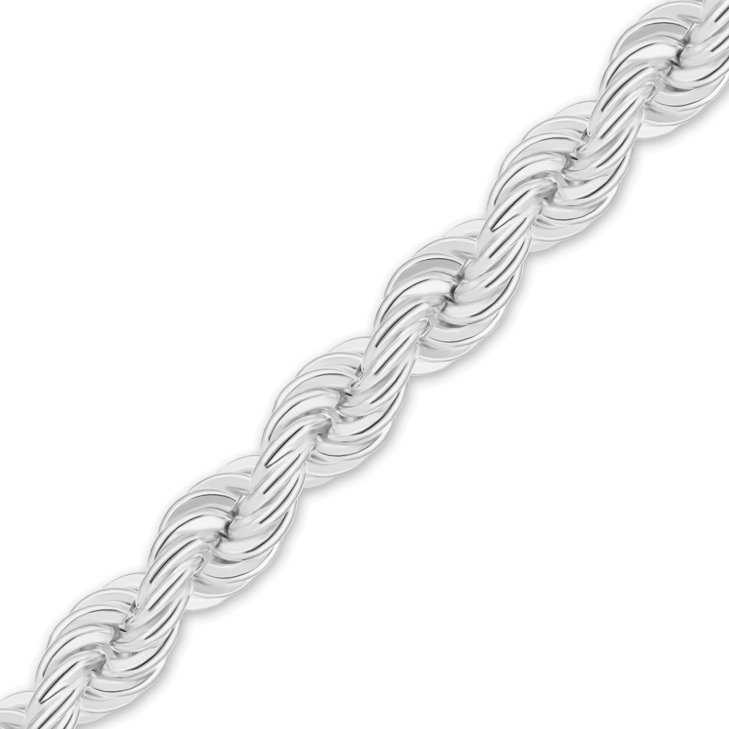Spooled Handmade Solid Rope Chain In Sterling Silver - Chain (1500x1500), Png Download