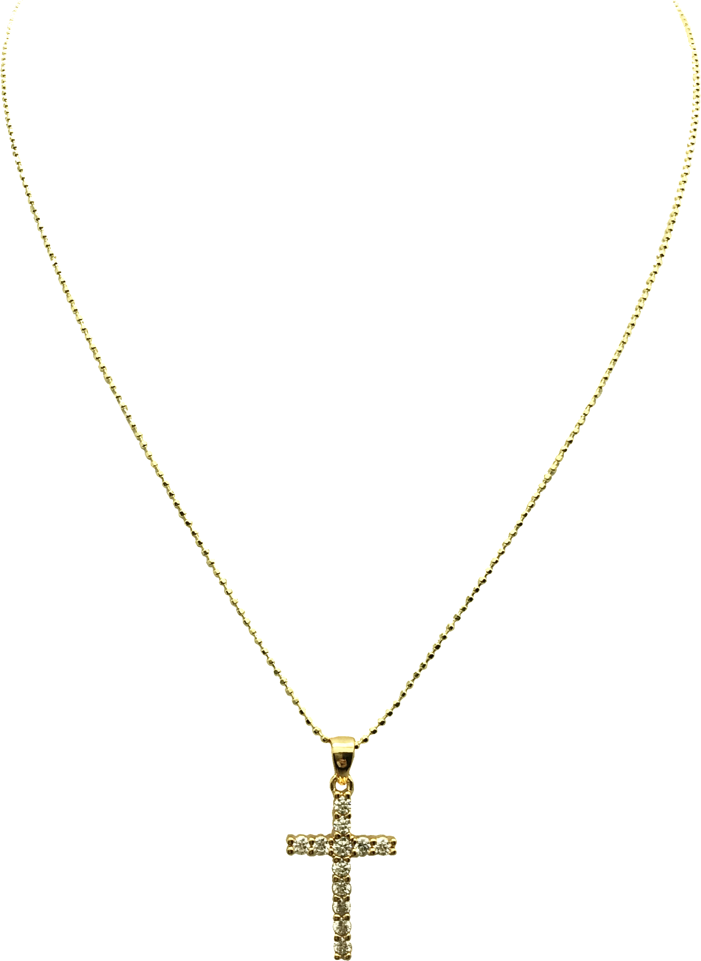 Cross Chain Gold - Necklace (2823x3528), Png Download
