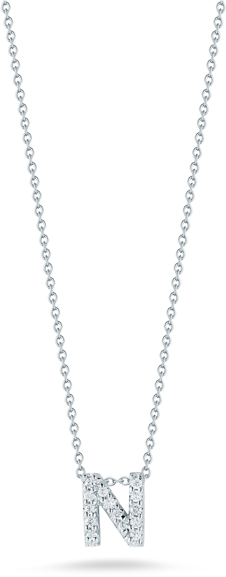 Roberto Coin Tiny Treasures 18k White Gold Love - Pendant (1600x1600), Png Download