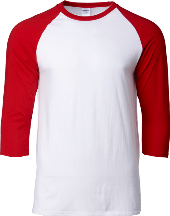 Adult 3/4 Sleeve Raglan T-shirt - Long-sleeved T-shirt (557x707), Png Download