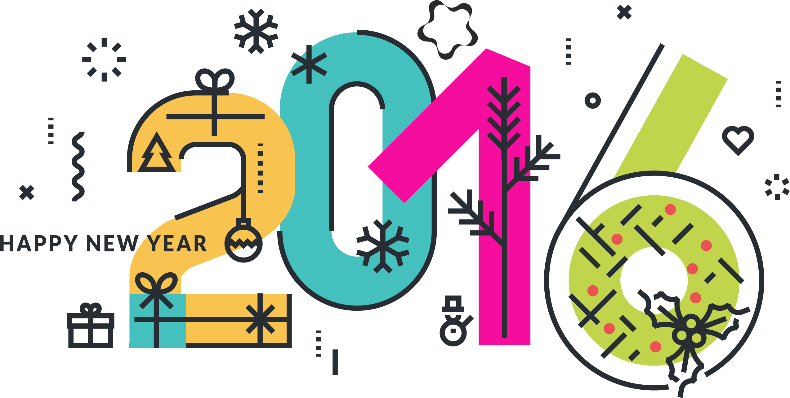 2016 - Mobile Marketing New Year 2018 (2547x1286), Png Download