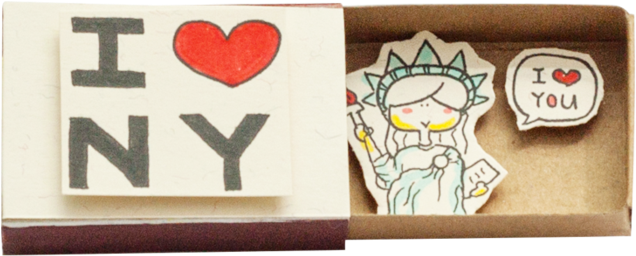 "i Love Ny Statue Liberty" Matchbox Card - Heart (1024x786), Png Download