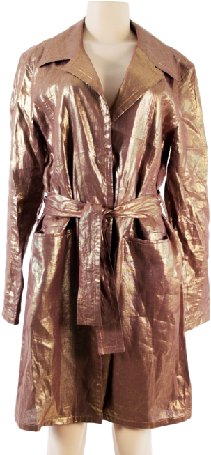 Christian Dior Metallic Linen Trench Coat - Trench Coat (510x652), Png Download