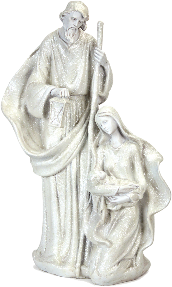 Holy Family White Glitter Nativity - Figurine (1000x1000), Png Download