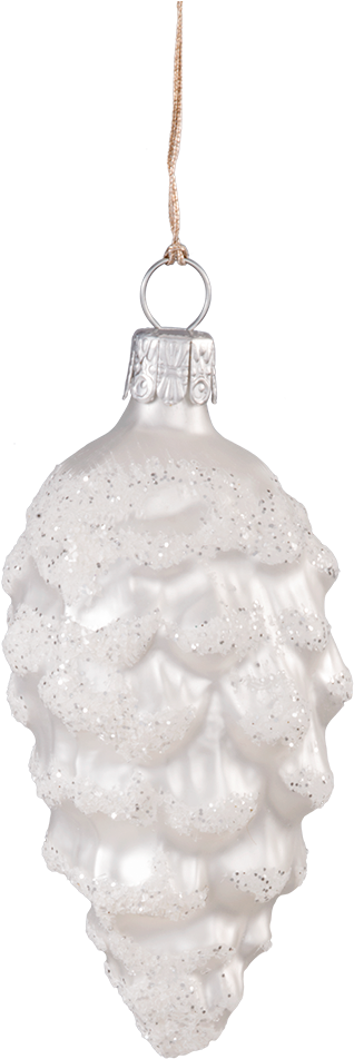 Glass Ornament Cone White/glitter - Ceiling Fixture (1000x1000), Png Download