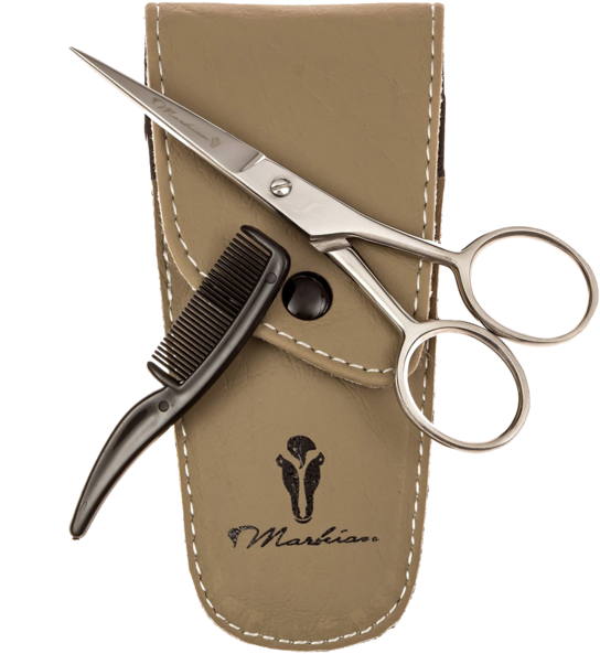 Best Beard & Mustache Scissors With Comb For Precise - Scissors (600x600), Png Download