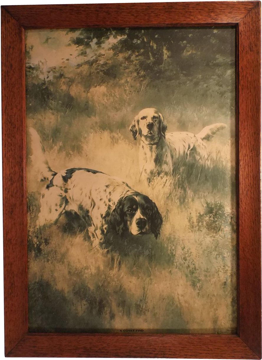 A Covey Find, Vintage Fine Art Framed Hunting Dog Print, - Picture Frame (1220x1220), Png Download
