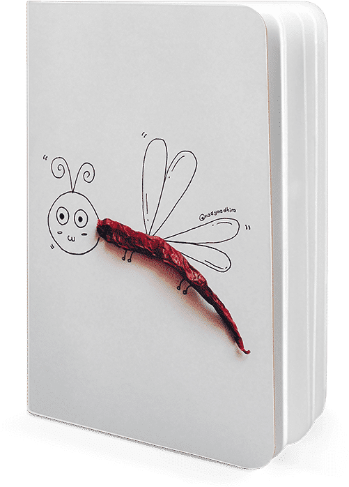 Dailyobjects Red Butterfly A5 Notebook Plain Buy Online - Dragonfly (600x700), Png Download