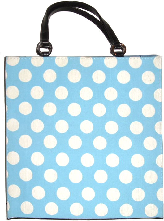 Baby Blue Polka Dot Tote - Polka Dot (536x760), Png Download