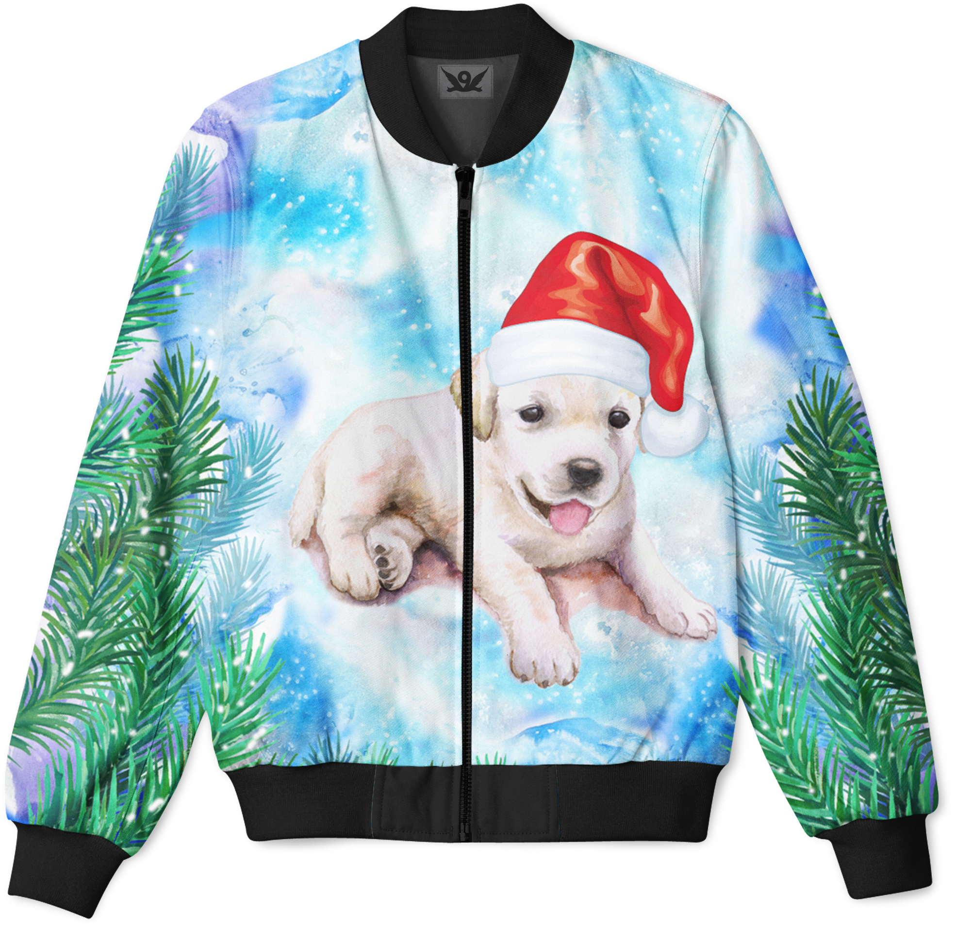Christmas Golden Retriever Puppy - Jaqueta Holografica Infantil (2000x2000), Png Download
