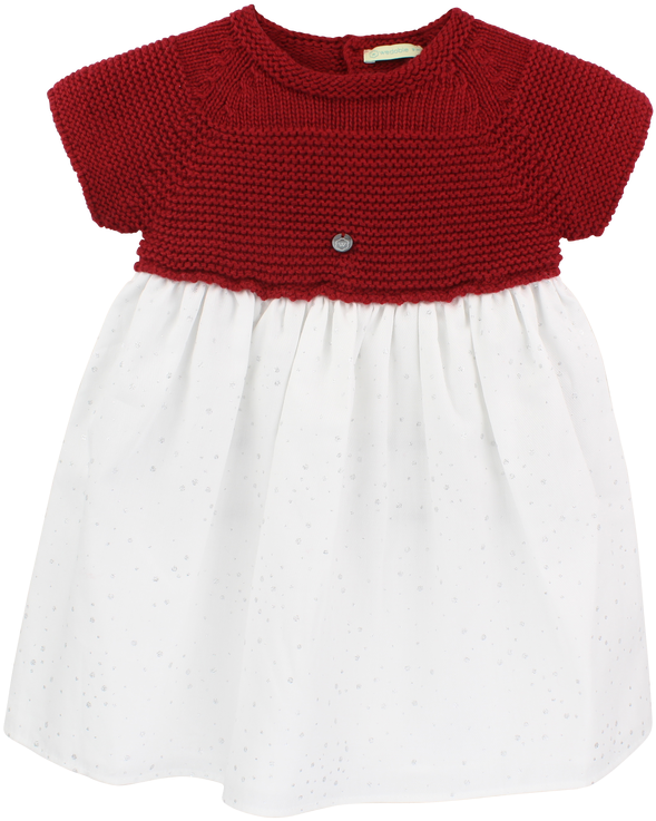 Wedoble Red Dress With Silver Polka Dot Print - Sweater (1280x853), Png Download