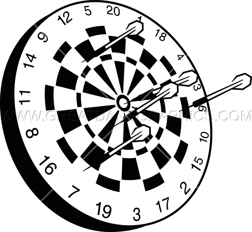 Picture Royalty Free Library Dart Board - Dart Board Black And White (825x761), Png Download