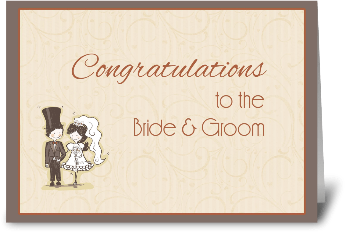 Bride, Groom Stick Couple Congratulation - Bride And Groom Congratulations (1272x1047), Png Download