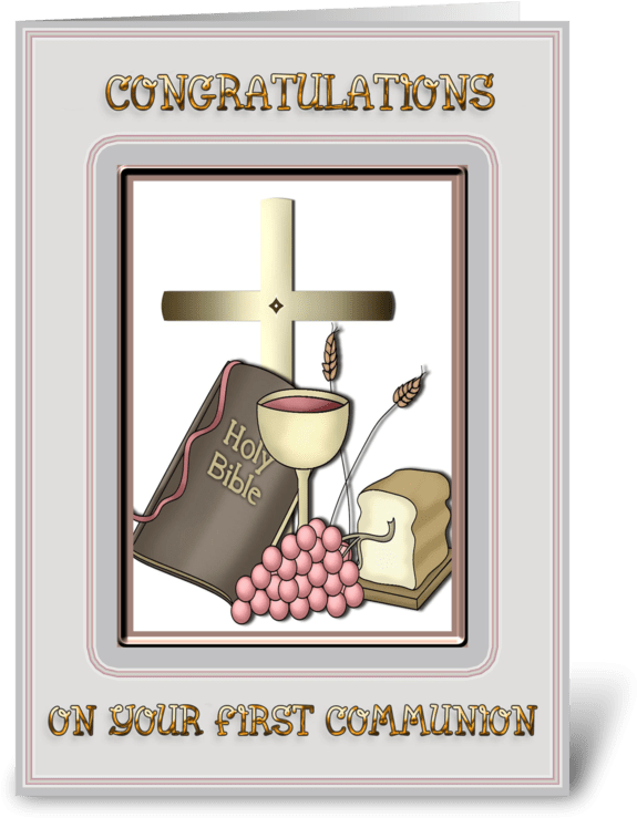 Communion Congratulations Greeting Card (700x792), Png Download