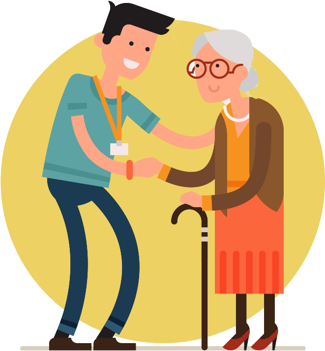 Medicinal Clipart Elderly Care - Volunteering With Elderly Free (800x800), Png Download