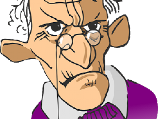 Cartoon Grumpy Old Man (640x480), Png Download