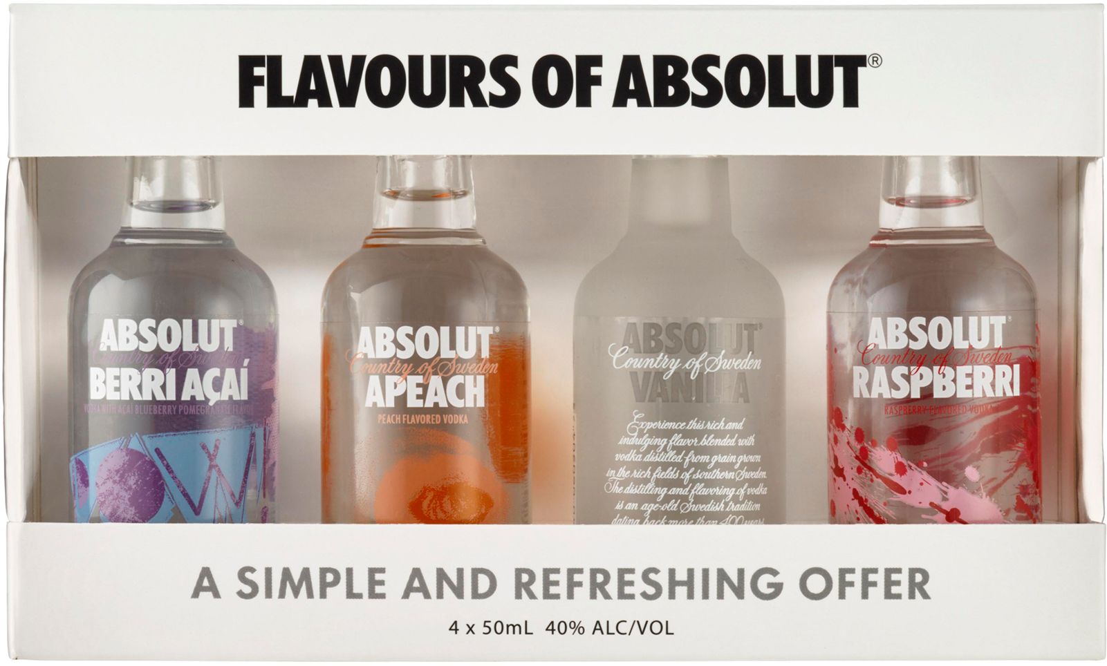Details About Absolut Vodka Mini Flavour Mix 50ml Spirits - Absolut Vodka (1600x2000), Png Download