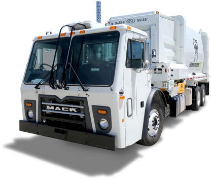 Front Left Side View Of A New Way Sidewinder Xtr - Garbage Truck (700x465), Png Download