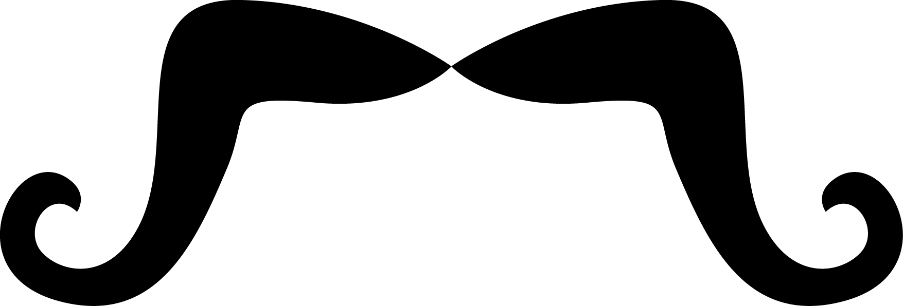 Mustache Png Transparent - Mustache Clip Art Transparent (1755x596), Png Download