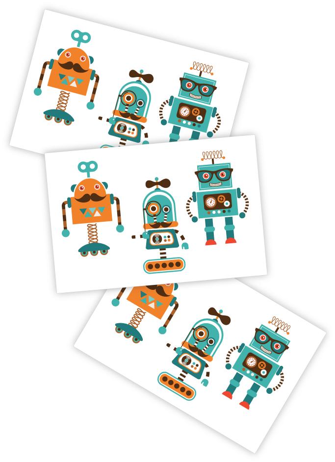 Hipster Robots - Tt266 (811x1081), Png Download