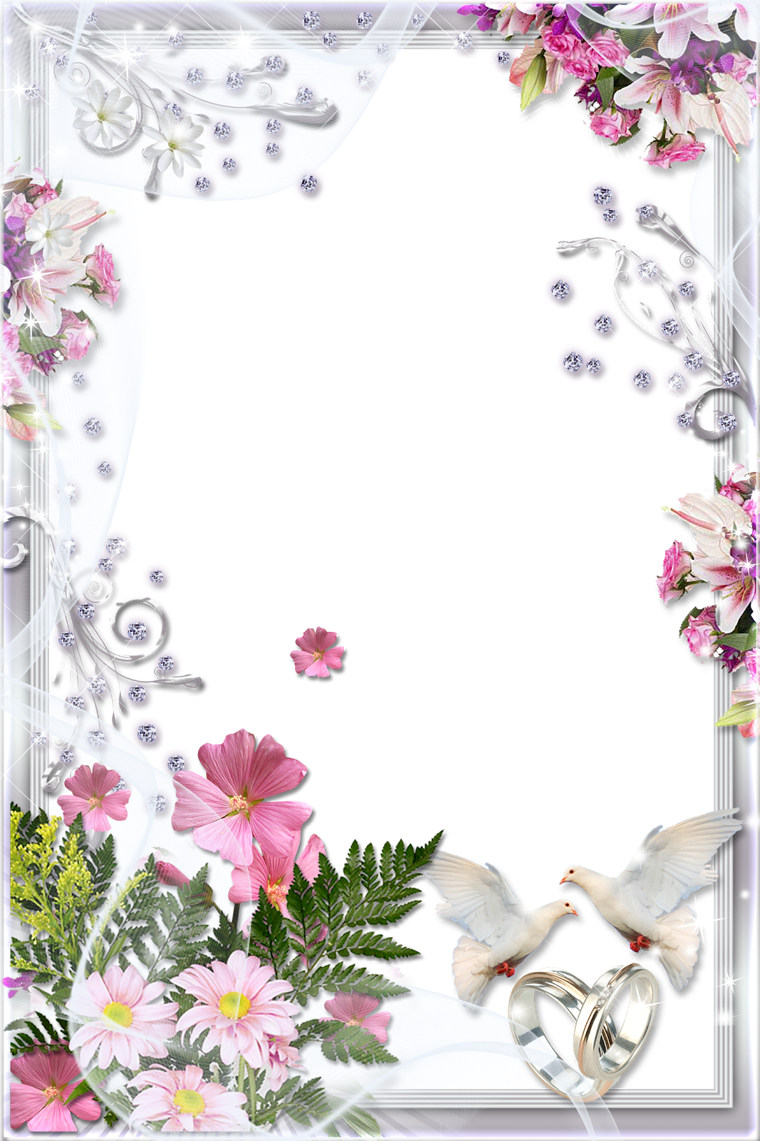 Image Result For Lindo Marco Floral - Wedding Frame Png Hd (1067x1600), Png Download