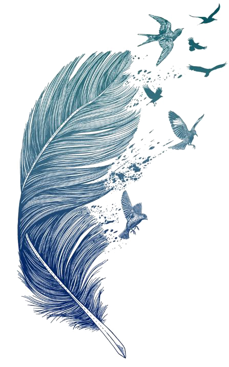 Feathers Flying Away (564x782), Png Download