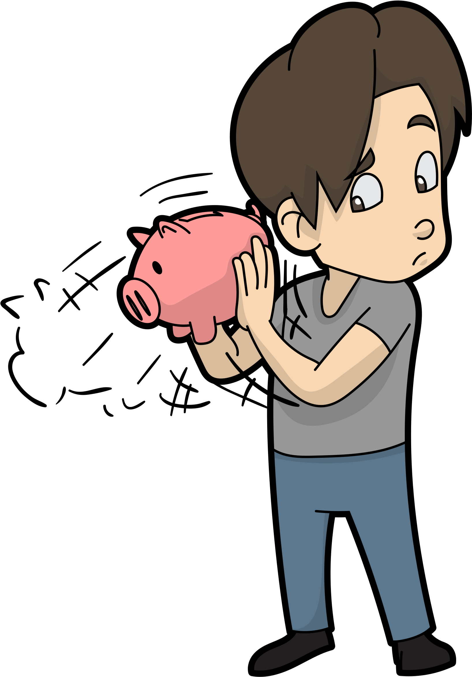Open - Shaking Piggy Bank Clipart (2000x2541), Png Download