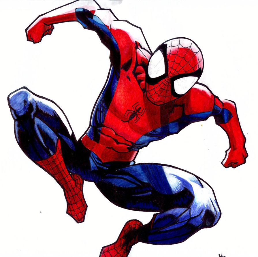Spider-man Cartoon Free Png Image - Spiderman Png Comics (895x892), Png Download