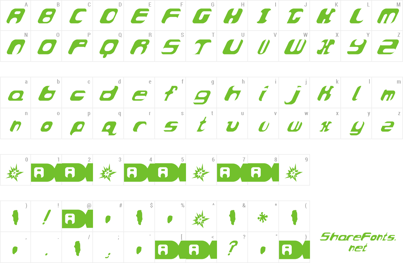 Font Atombomb Preview - Number (1300x850), Png Download