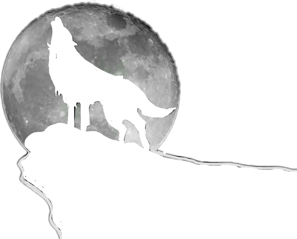 Freetoedit Wolf Moon Silhouette Howling - Full Moon (1024x825), Png Download