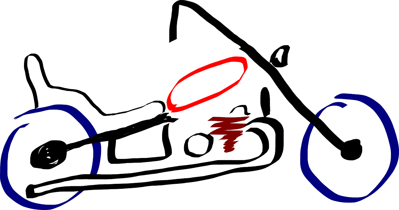 Harley Davidson Bike Chopper - Harley Davidson Stick Drawings (1280x674), Png Download