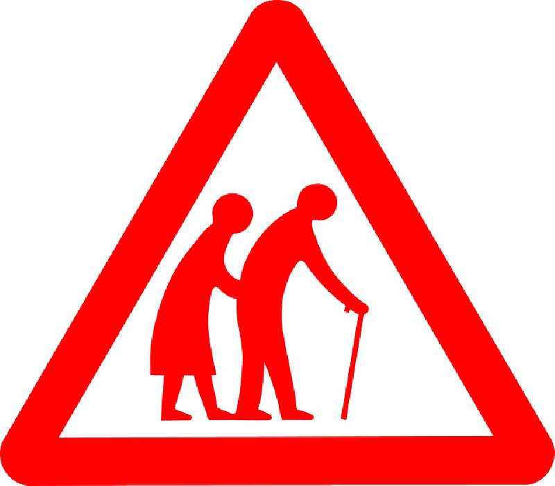 Old, Sign, Symbol, People, Person, Cartoon, Signs - Triangle Street Sign With Hand (800x701), Png Download
