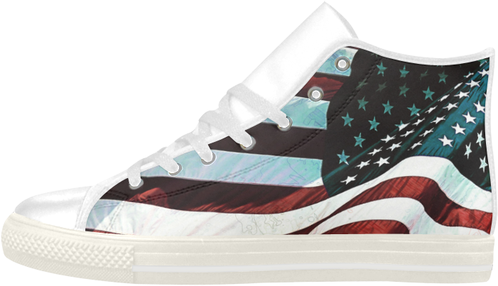 A Abstract Waving Usa Flag Aquila High Top Microfiber - Skate Shoe (1000x1000), Png Download