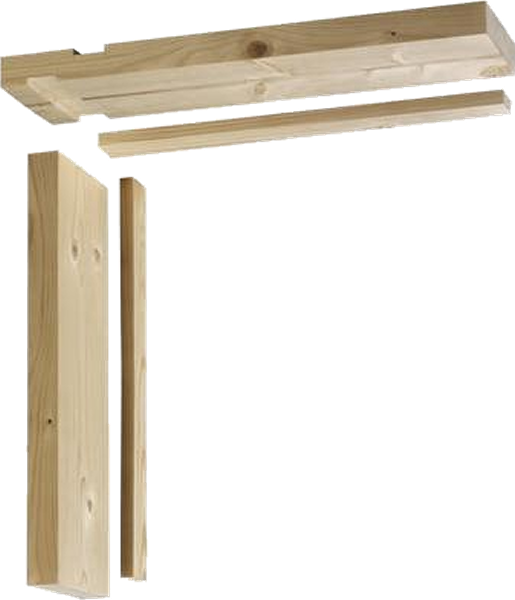 Dual Trenched Softwood Door Frame Loose Stops - Door (515x600), Png Download