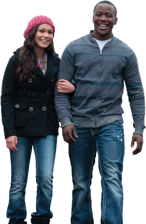 Couple Walking Png - Black Couple Walking Png (547x745), Png Download
