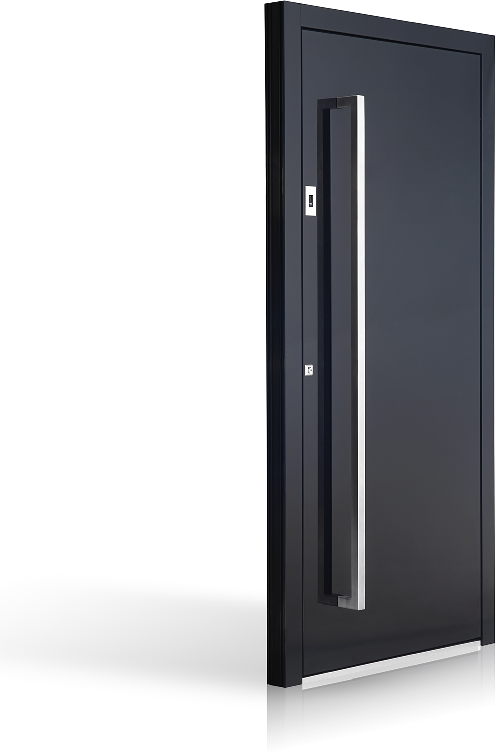 Is Reflected In The Frame Made Exclusively Of Tempered - Door (986x1500), Png Download