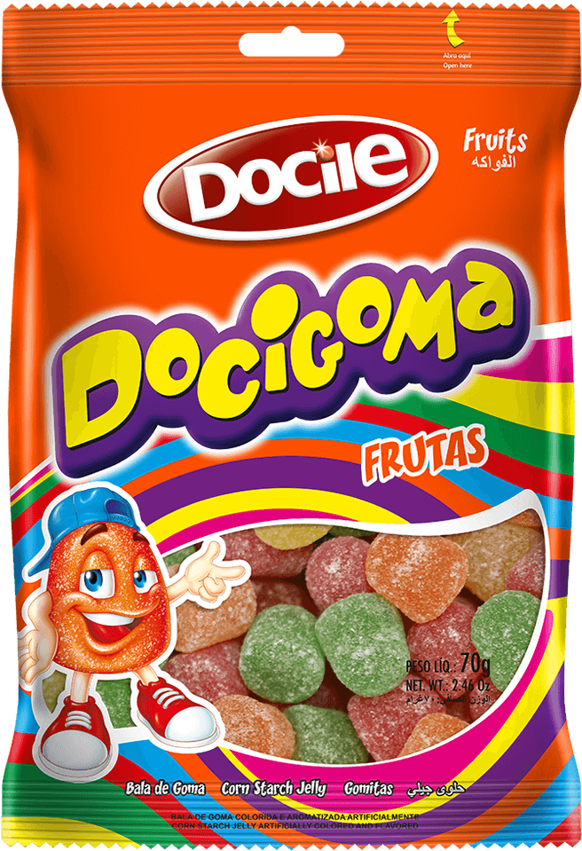 Bala De Goma Colorida - Docile (1000x1000), Png Download