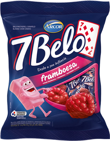 Balas 7 Belo Sabor Framboesa Arcor 150g - Bala 7 Belo Framboesa 600g (600x600), Png Download