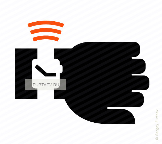 Vector Icon Of Wireless Signal Going From Smart Watch - Watch Hand Icon (620x553), Png Download