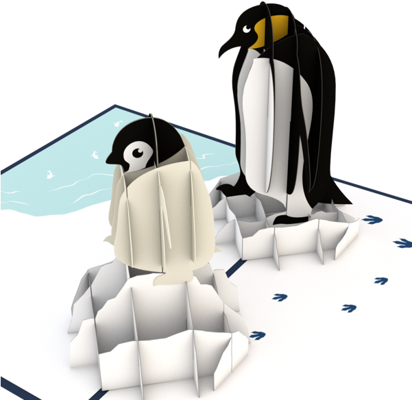 600 X 600 3 - Penguin Pop Up Card (600x600), Png Download