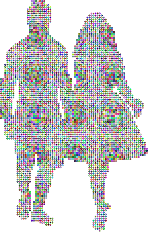 Medium Image - Christmas Couples Kiss Clipart (496x778), Png Download