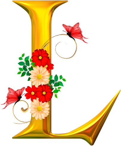 Alfabeto Borboleta E Flores Png - Letras Elegantes Para Imprimir (610x610), Png Download