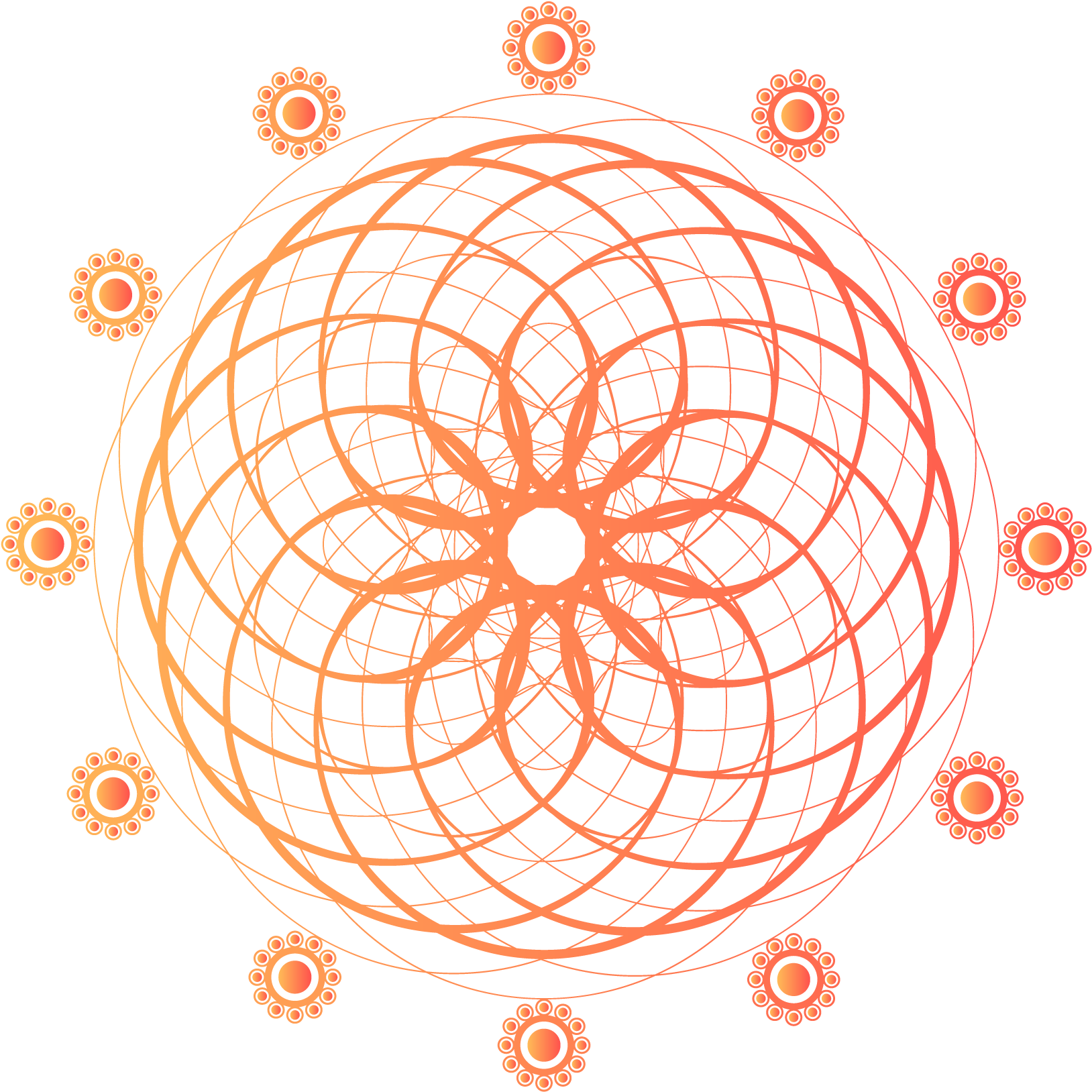 Original Coral Orange Koi Red Vector Png And Image - Modèle De Dessin Fleurs (2000x2000), Png Download