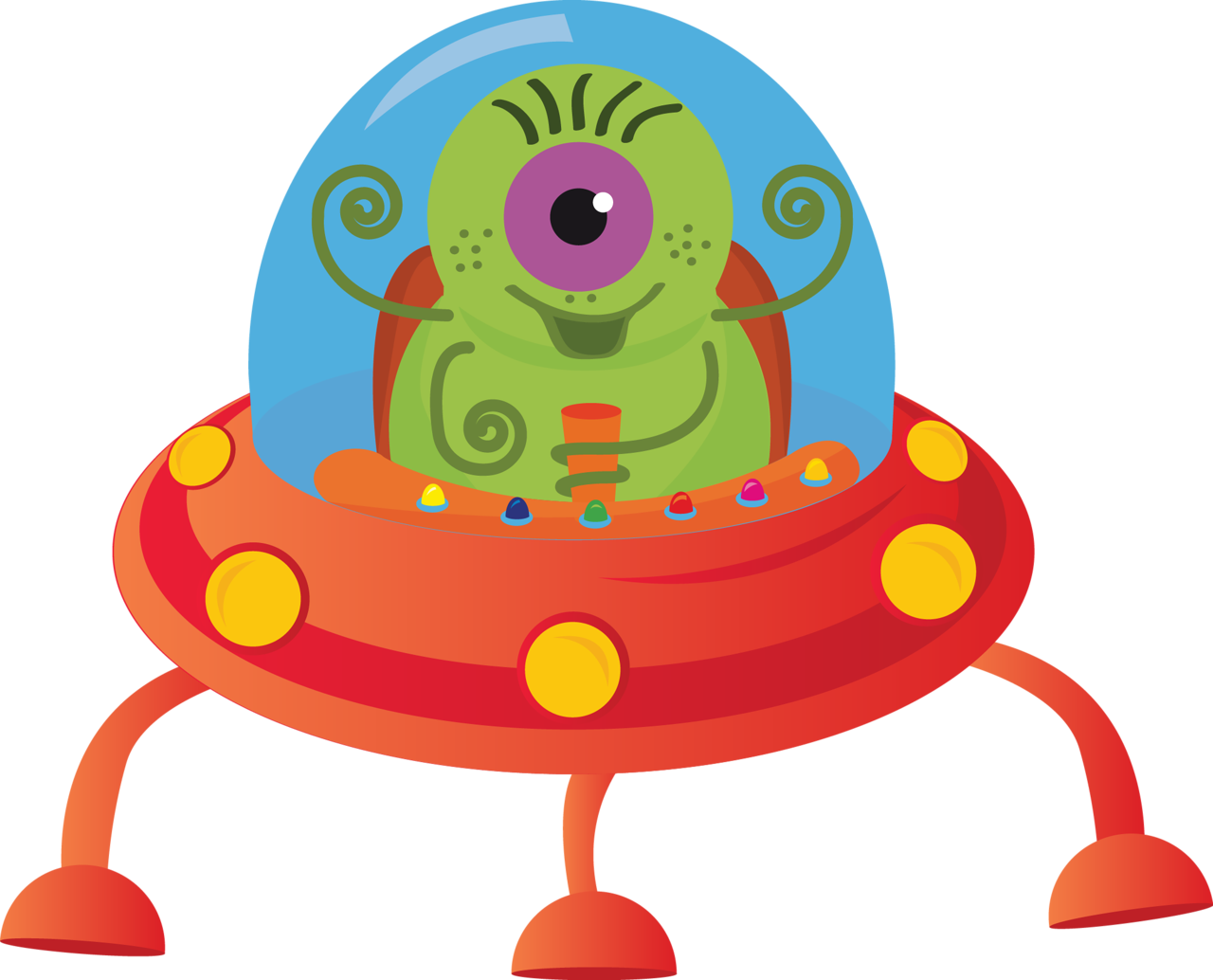 ᗰọʂtєrʂ/ạɩíєŋʂ - 卡通 飞船 (1280x1034), Png Download