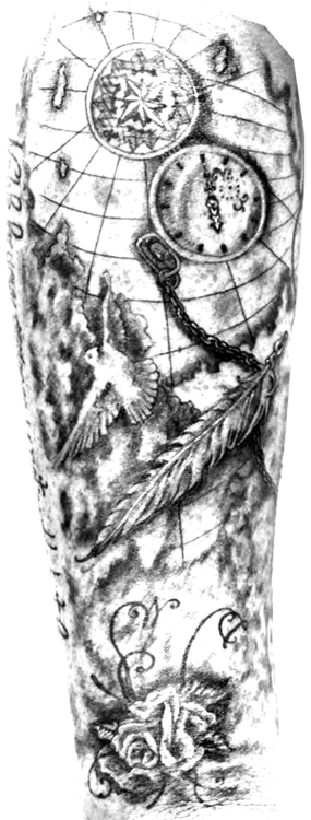 Punkd- Edits - Transparent Tattoo Sleeves For Punk Edits (285x750), Png Download