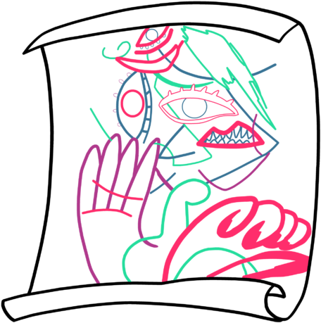 Evil Spirit Scroll Lines - Thumbnail (492x479), Png Download